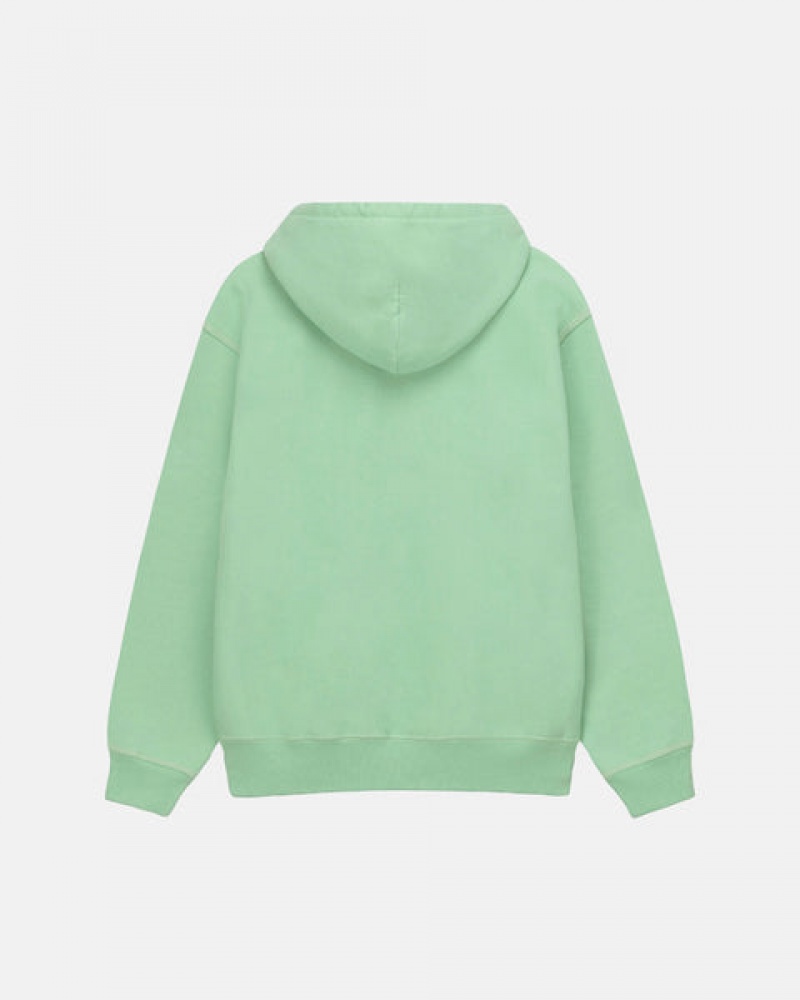 Green Women's Stussy Contrast Stitch Label Hood Sweatshirts Bangkok | Thailand VMG-1067