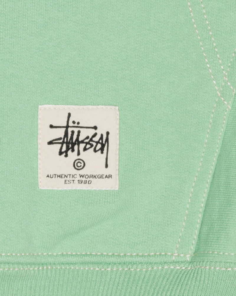 Green Women's Stussy Contrast Stitch Label Hood Sweatshirts Bangkok | Thailand VMG-1067