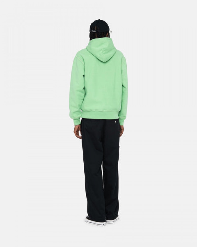 Green Women's Stussy Contrast Stitch Label Hood Sweatshirts Bangkok | Thailand VMG-1067