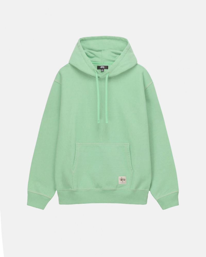 Green Women\'s Stussy Contrast Stitch Label Hood Sweatshirts Bangkok | Thailand VMG-1067