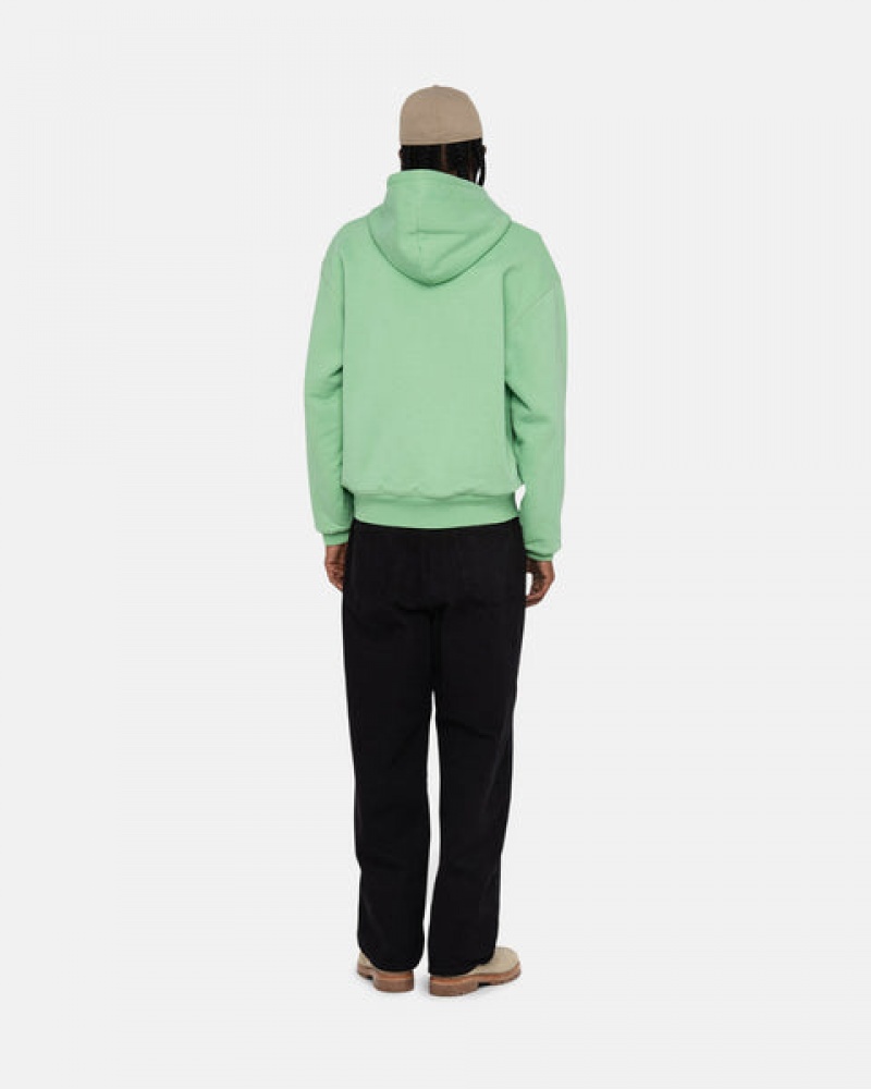 Green Women's Stussy Double Face Label Zip Hoodie Bangkok | Thailand FOR-9950