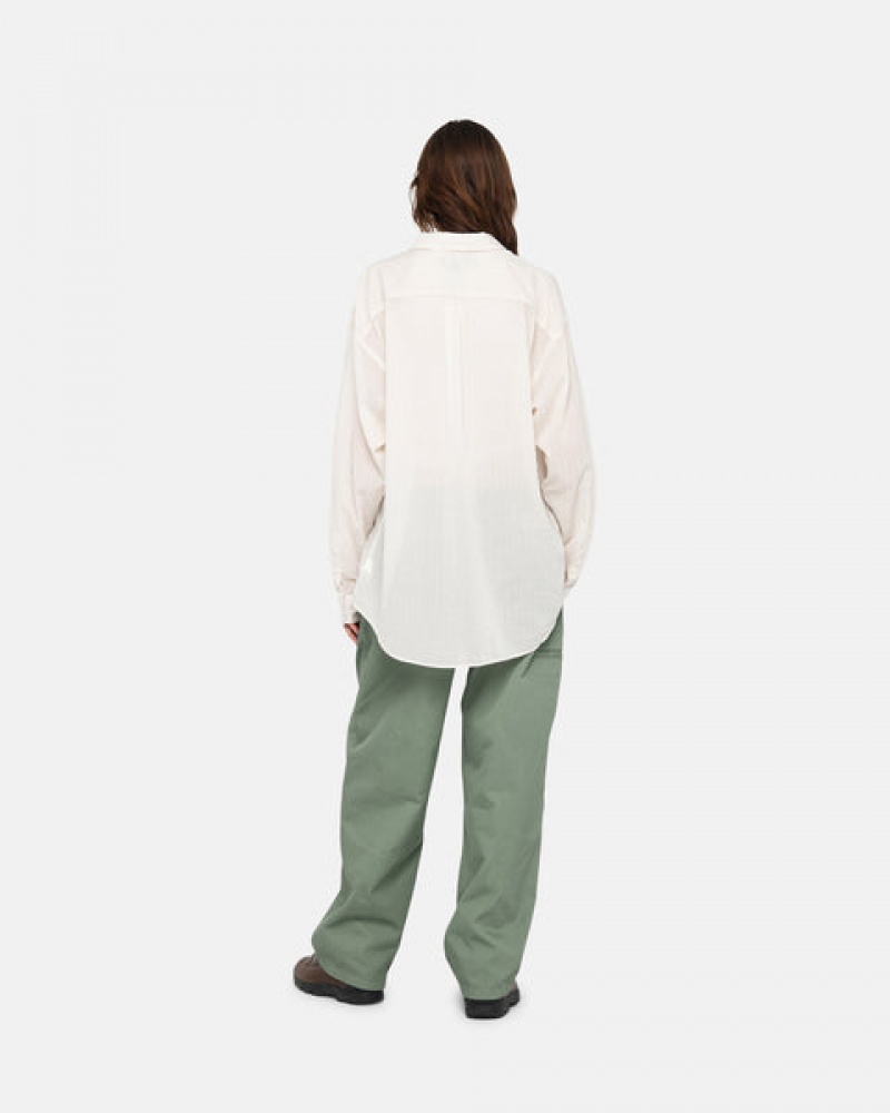 Green Women's Stussy Workgear Trouser Twill Pants Bangkok | Thailand LAX-7297