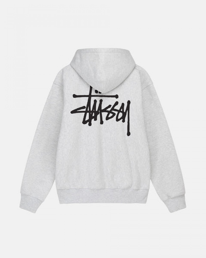 Grey Men's Stussy Basic Stussy Zip Hoodie Bangkok | Thailand ALW-8024