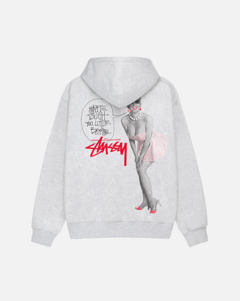 Grey Men's Stussy Skate Tough Zip Hoodie Bangkok | Thailand AMR-2633