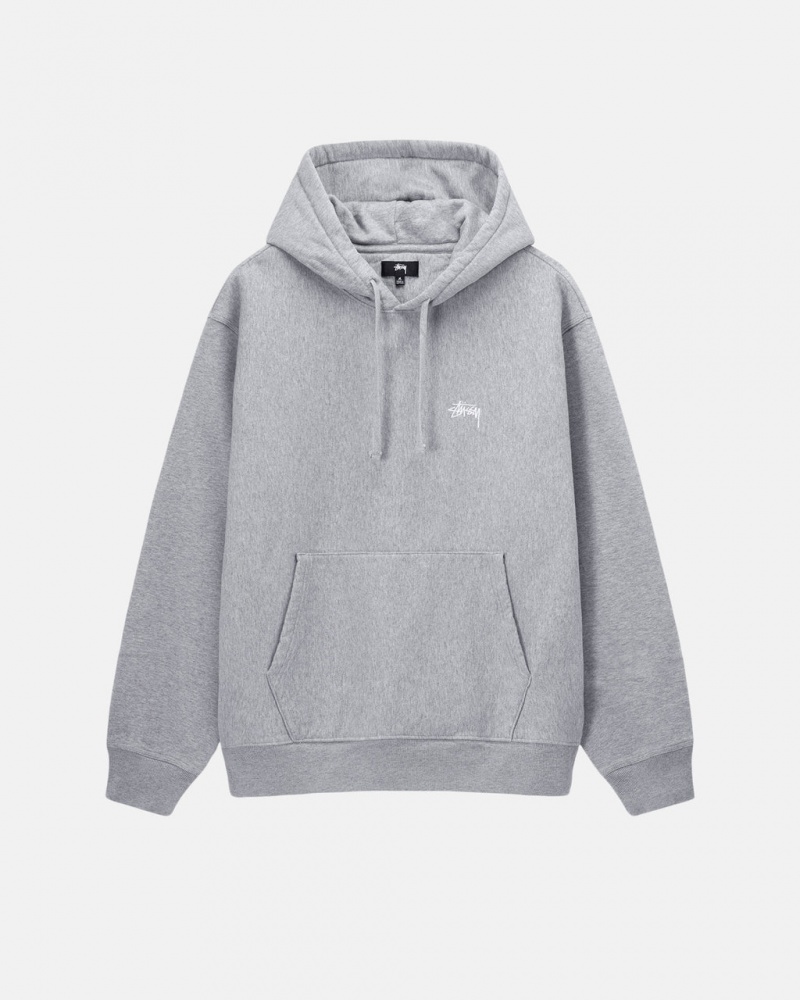 Grey Men\'s Stussy Stock Logo Hoodie Bangkok | Thailand RMA-4711