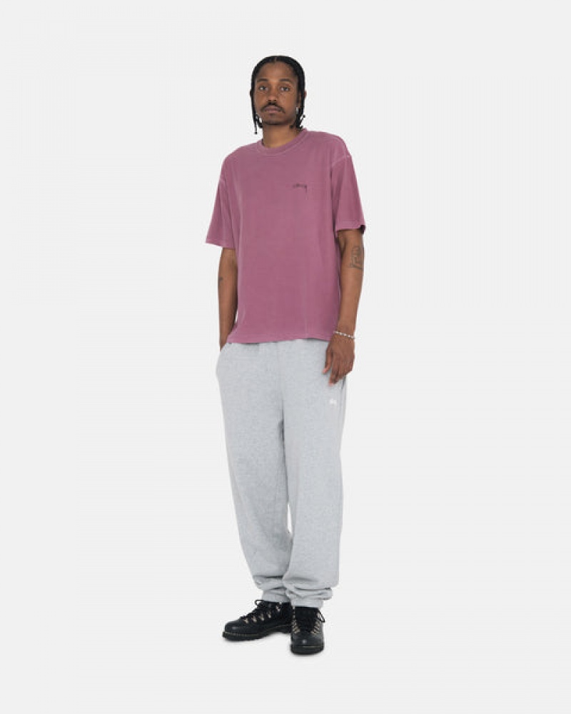 Grey Men's Stussy Stock Logo Sweatpants Bangkok | Thailand XIN-0491