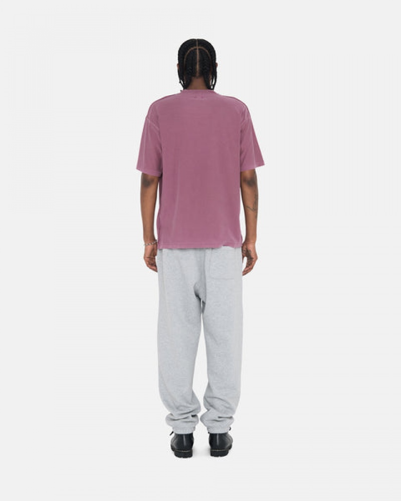 Grey Men's Stussy Stock Logo Sweatpants Bangkok | Thailand XIN-0491