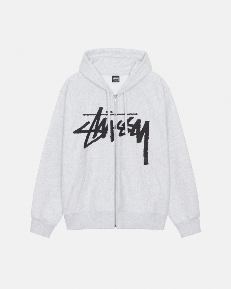 Grey Men\'s Stussy Venus Zip Hood Sweatshirts Bangkok | Thailand VQM-1880