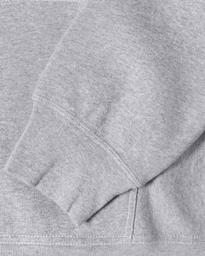 Grey Women's Stussy Contrast Stitch Label Hoodie Bangkok | Thailand JTI-0291