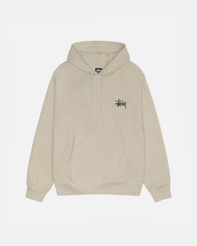 Khaki Men's Stussy Basic Stussy Hood Sweatshirts Bangkok | Thailand XMH-1962