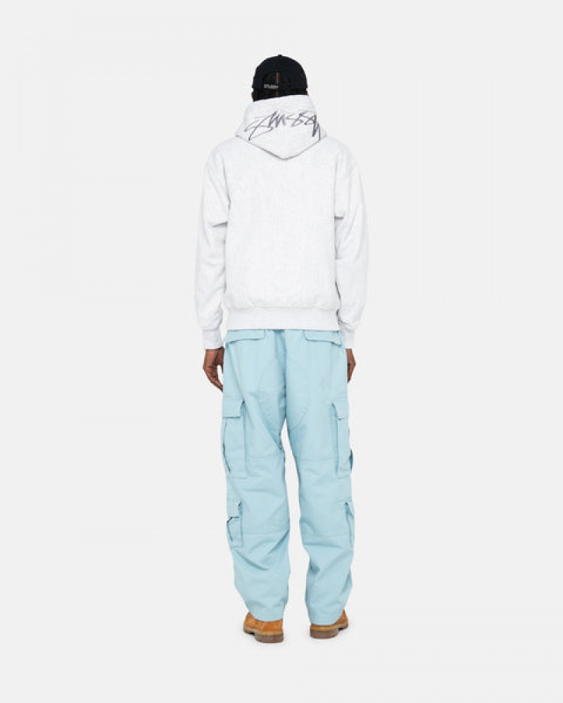 Light Blue Men's Stussy Surplus Cargo Ripstop Pants Bangkok | Thailand IVS-0037