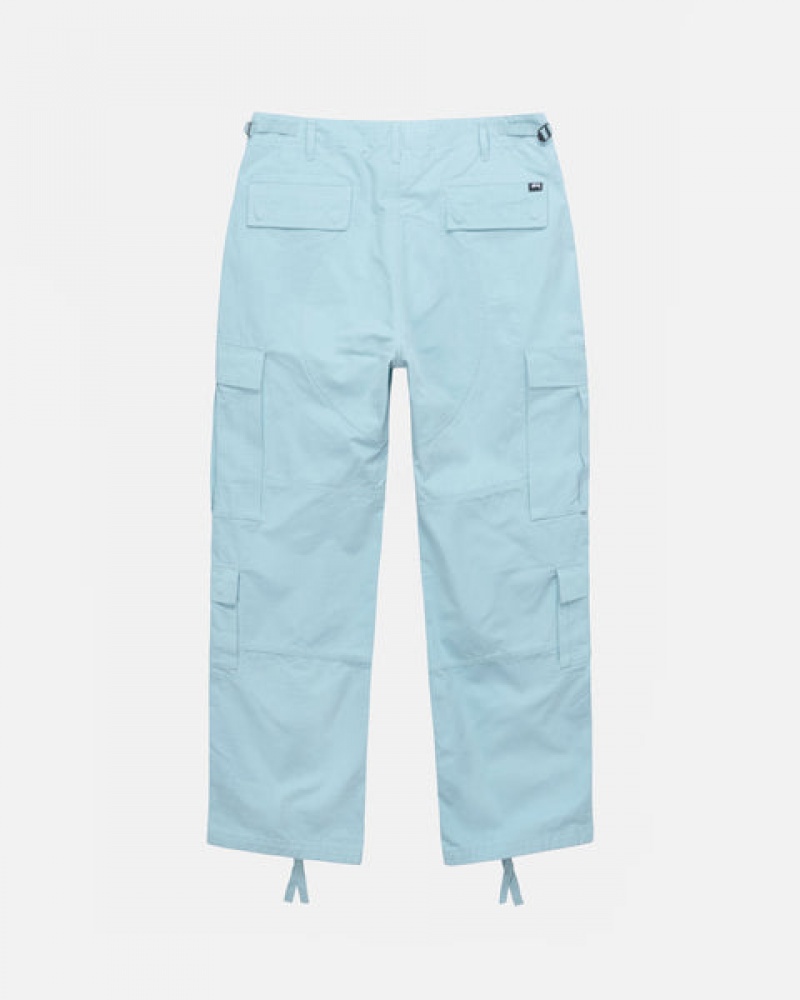 Light Blue Men's Stussy Surplus Cargo Ripstop Pants Bangkok | Thailand IVS-0037