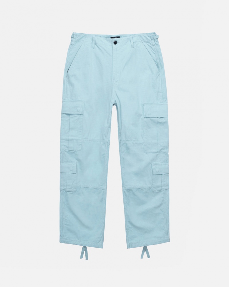 Light Blue Men\'s Stussy Surplus Cargo Ripstop Pants Bangkok | Thailand IVS-0037