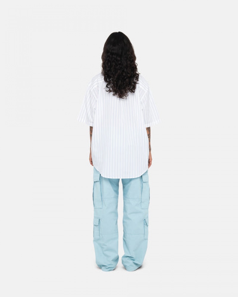 Light Blue Women's Stussy Surplus Cargo Ripstop Pants Bangkok | Thailand EKK-6765