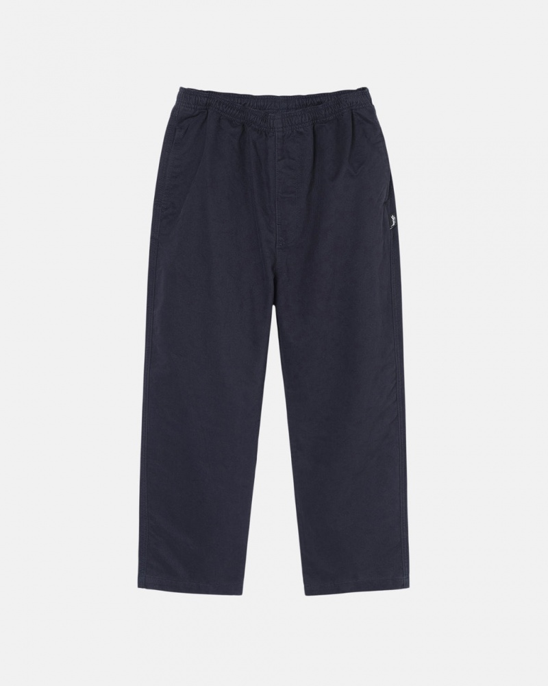 Navy Men\'s Stussy Beach Pant Brushed Cotton Pants Bangkok | Thailand DFC-5970