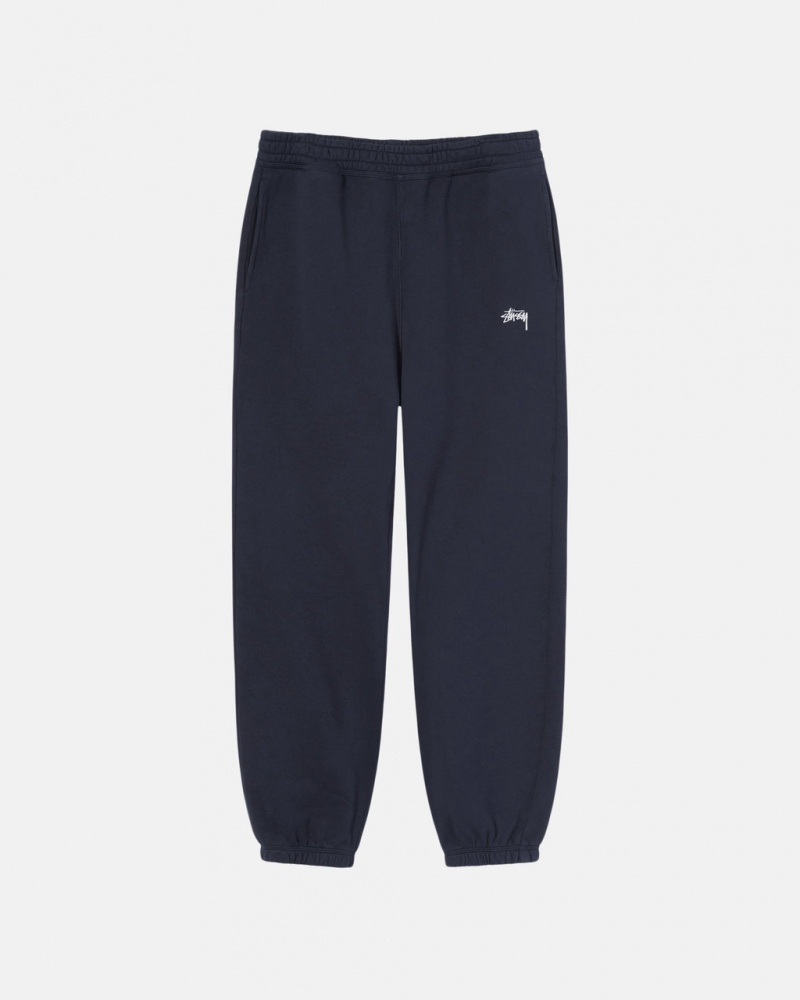 Navy Men\'s Stussy Overdyed Stock Logo Sweatpants Bangkok | Thailand KFS-4527