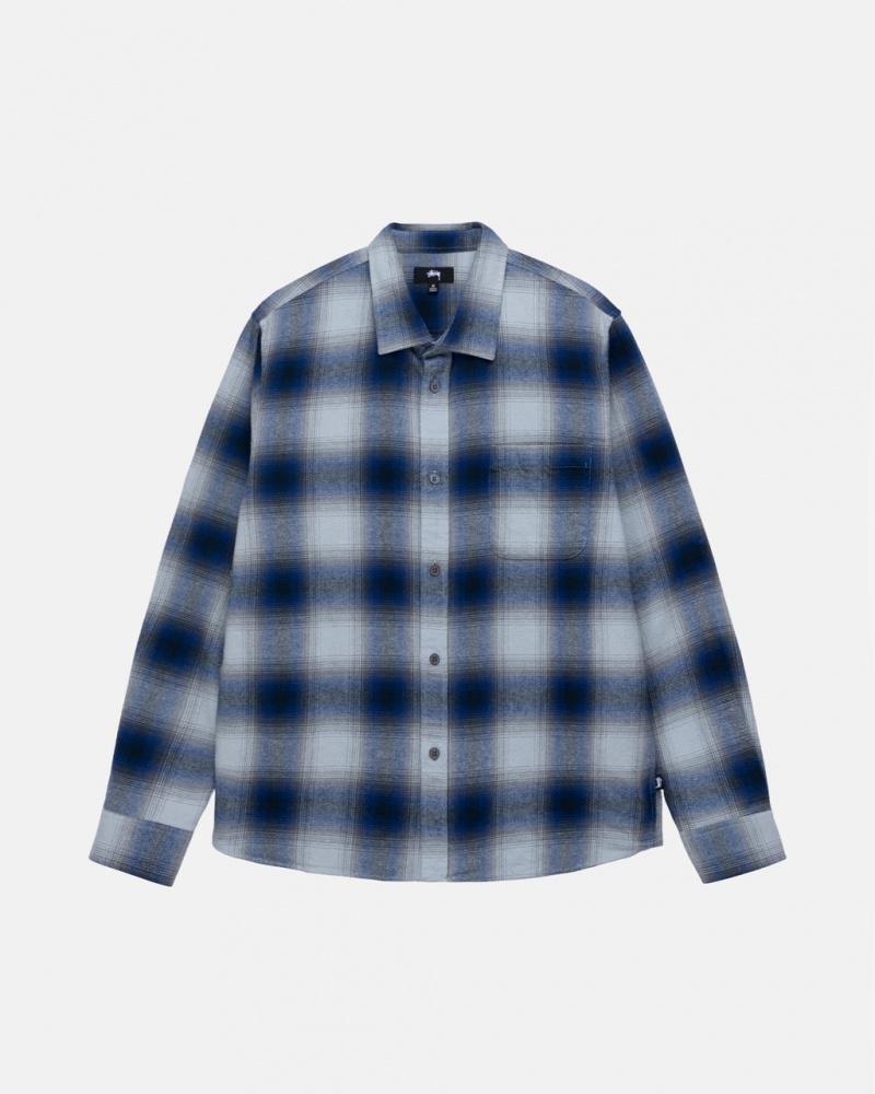 Navy Women\'s Stussy Bay Plaid Shirts Bangkok | Thailand ENC-6431