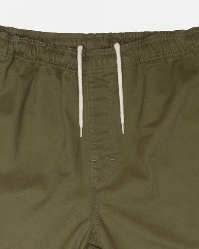 Olive Men's Stussy Beach Pant Brushed Cotton Pants Bangkok | Thailand JUH-9305