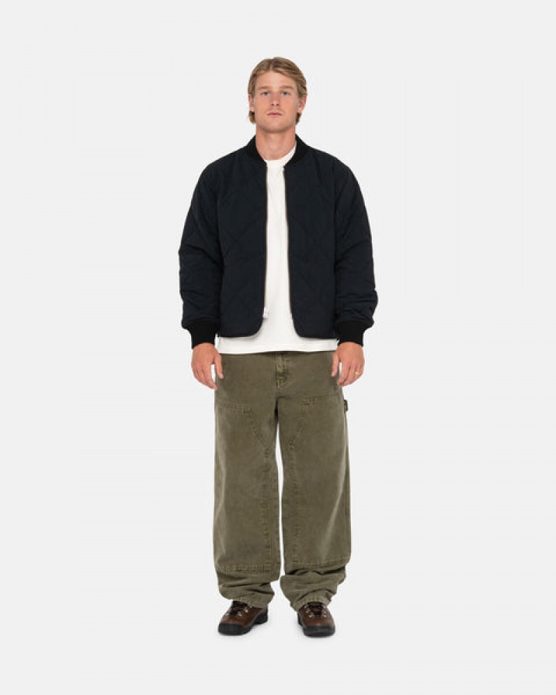 Olive Men's Stussy Work Pant Canvas Pants Bangkok | Thailand USL-7495