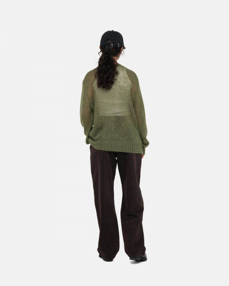 Olive Women's Stussy Loose Knit Sweaters Bangkok | Thailand RCL-4524