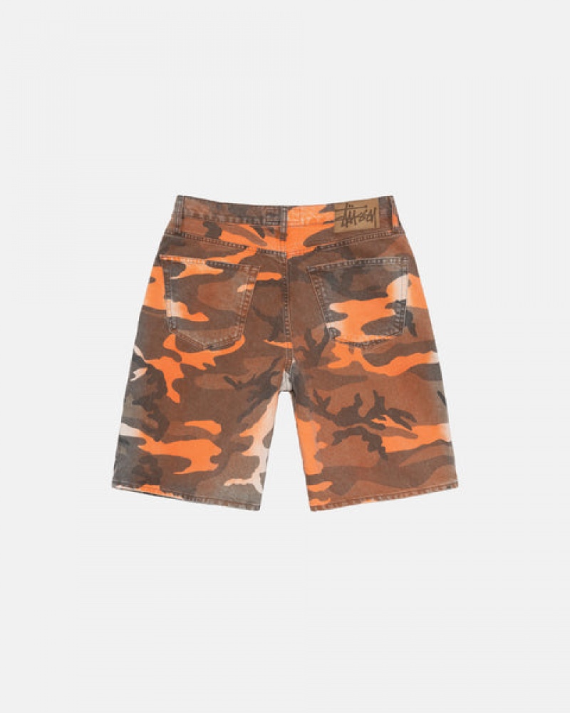 Orange Camo Women's Stussy Spray Dye Big Ol' Shorts Bangkok | Thailand ANF-6348