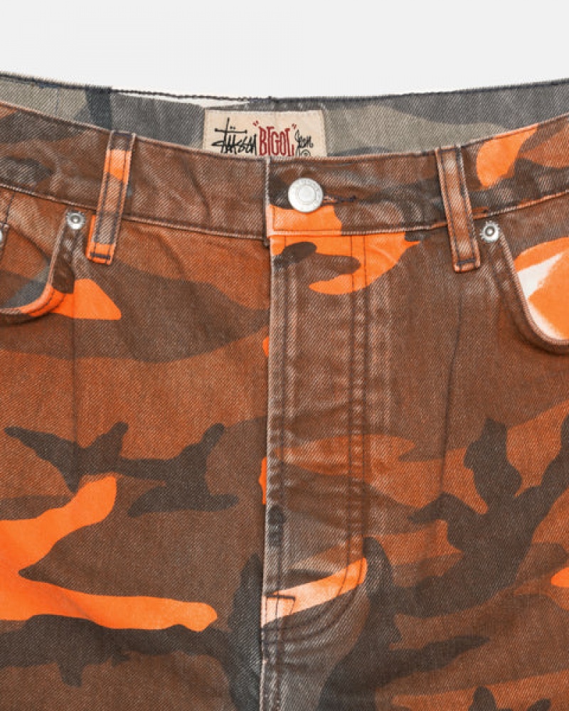 Orange Camo Women's Stussy Spray Dye Big Ol' Shorts Bangkok | Thailand ANF-6348