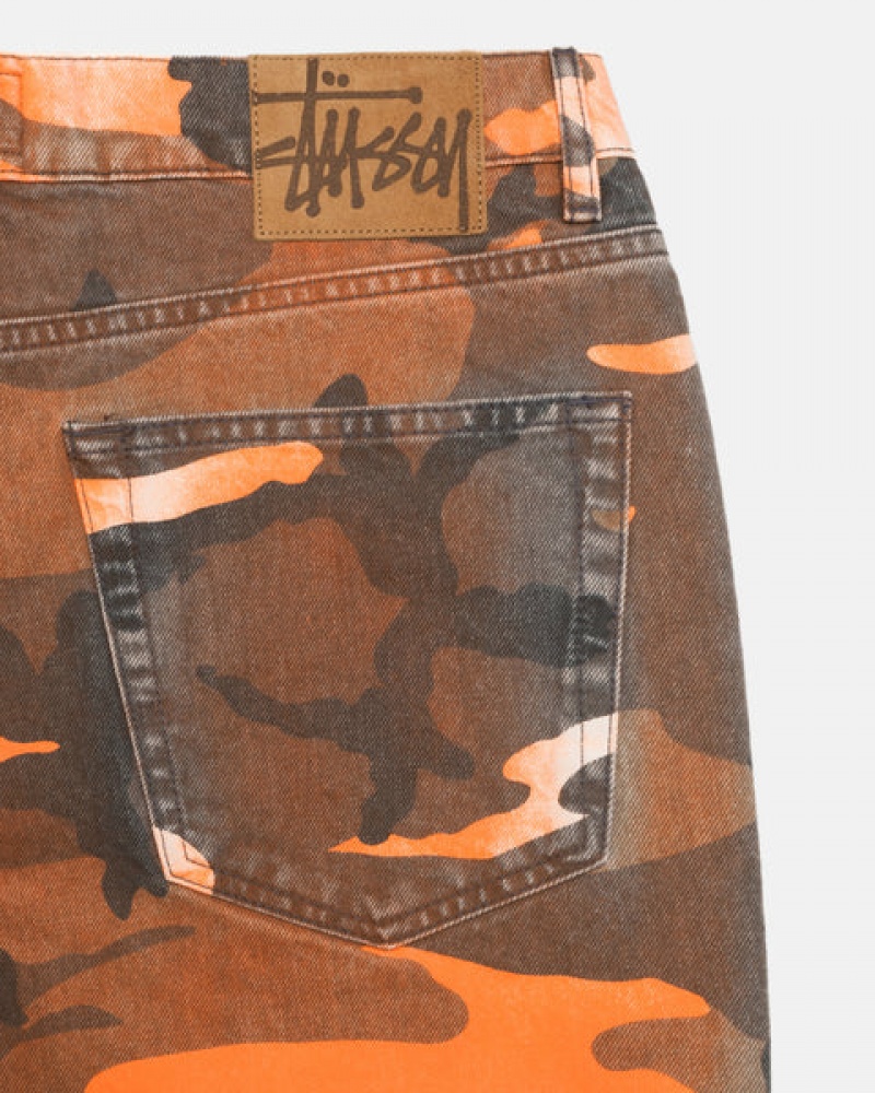 Orange Camo Women's Stussy Spray Dye Big Ol' Shorts Bangkok | Thailand ANF-6348