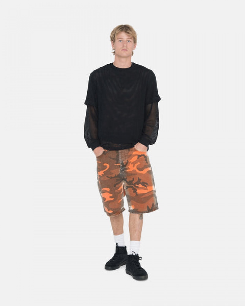 Orange Camo Women's Stussy Spray Dye Big Ol' Shorts Bangkok | Thailand ANF-6348