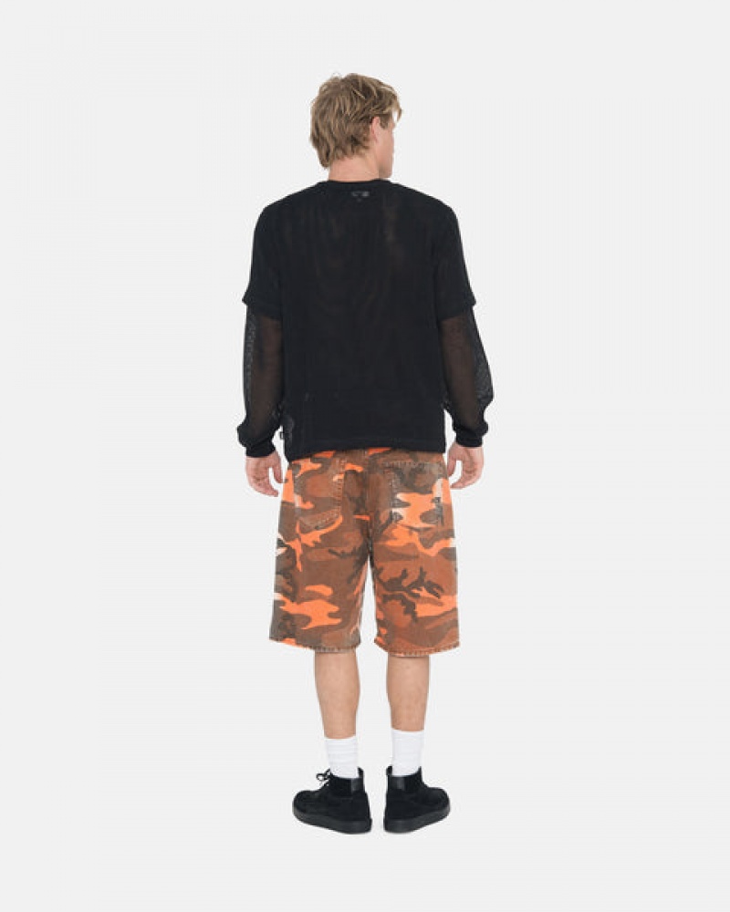 Orange Camo Women's Stussy Spray Dye Big Ol' Shorts Bangkok | Thailand ANF-6348