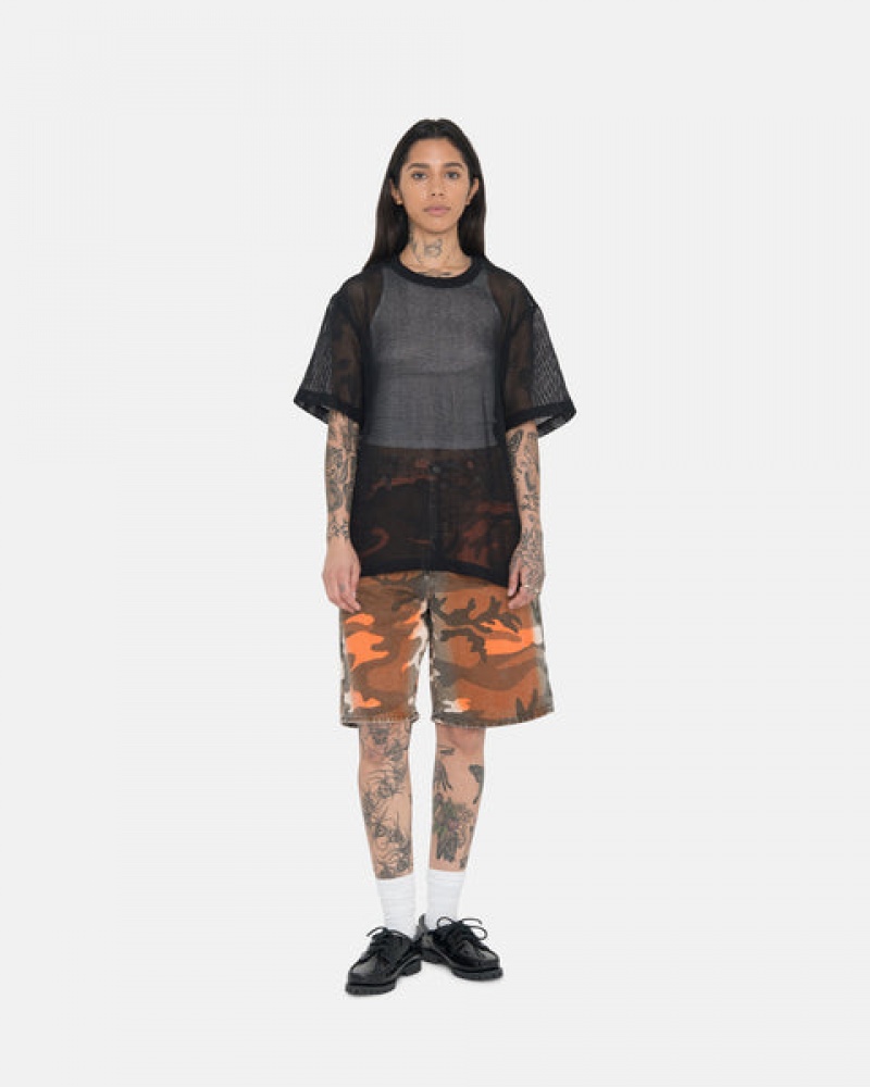 Orange Camo Women's Stussy Spray Dye Big Ol' Shorts Bangkok | Thailand ANF-6348