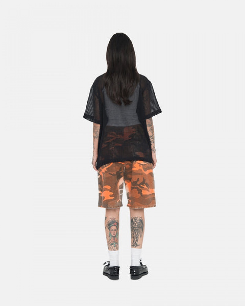 Orange Camo Women's Stussy Spray Dye Big Ol' Shorts Bangkok | Thailand ANF-6348