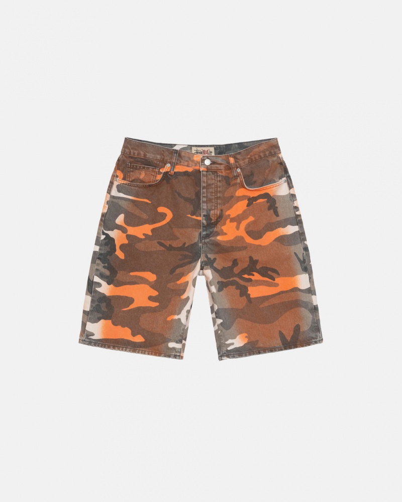 Orange Camo Women\'s Stussy Spray Dye Big Ol\' Shorts Bangkok | Thailand ANF-6348