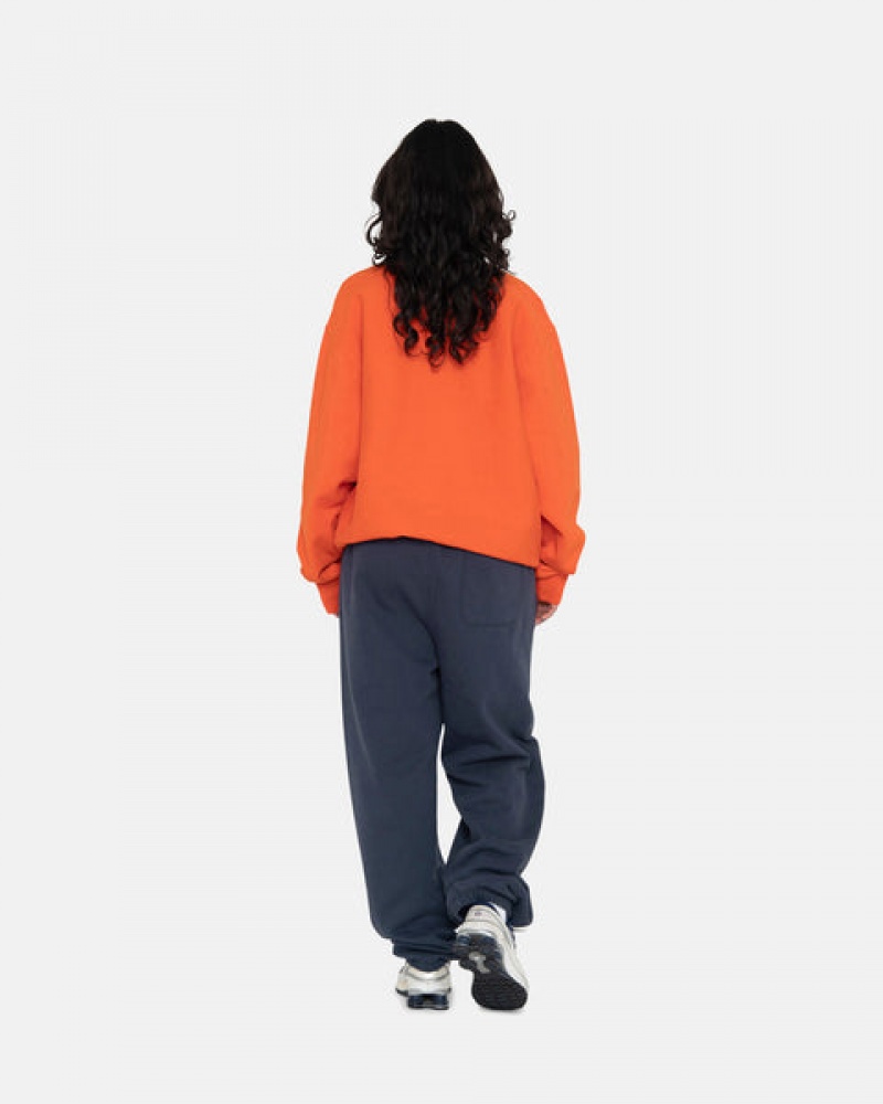 Orange Men's Stussy Overdyed Stock Logo Crew Sweatshirts Bangkok | Thailand SJJ-0777