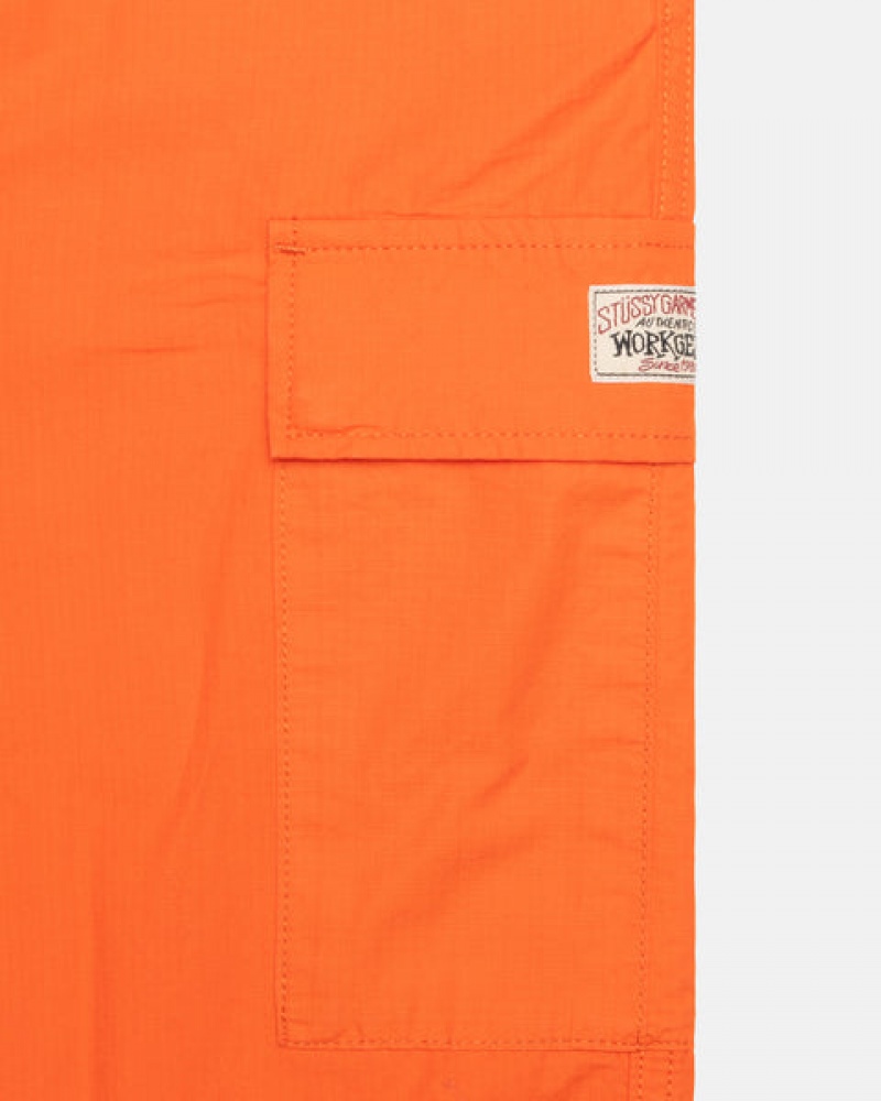 Orange Men's Stussy Ripstop Cargo Beach Pants Bangkok | Thailand PVI-1830