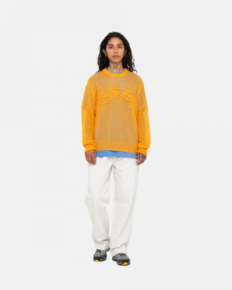 Orange Women's Stussy Loose Knit Sweaters Bangkok | Thailand BXZ-5953