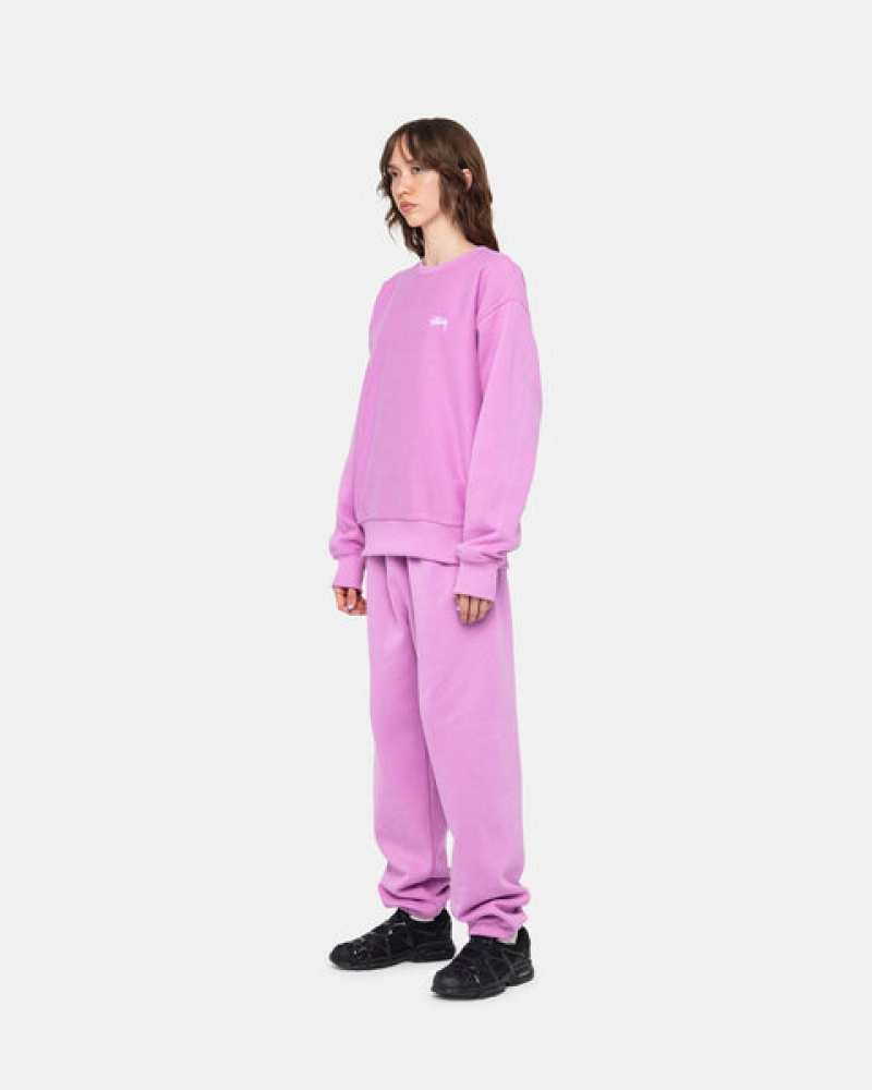 Purple Men's Stussy Stock Logo Sweatpants Bangkok | Thailand YVT-9596