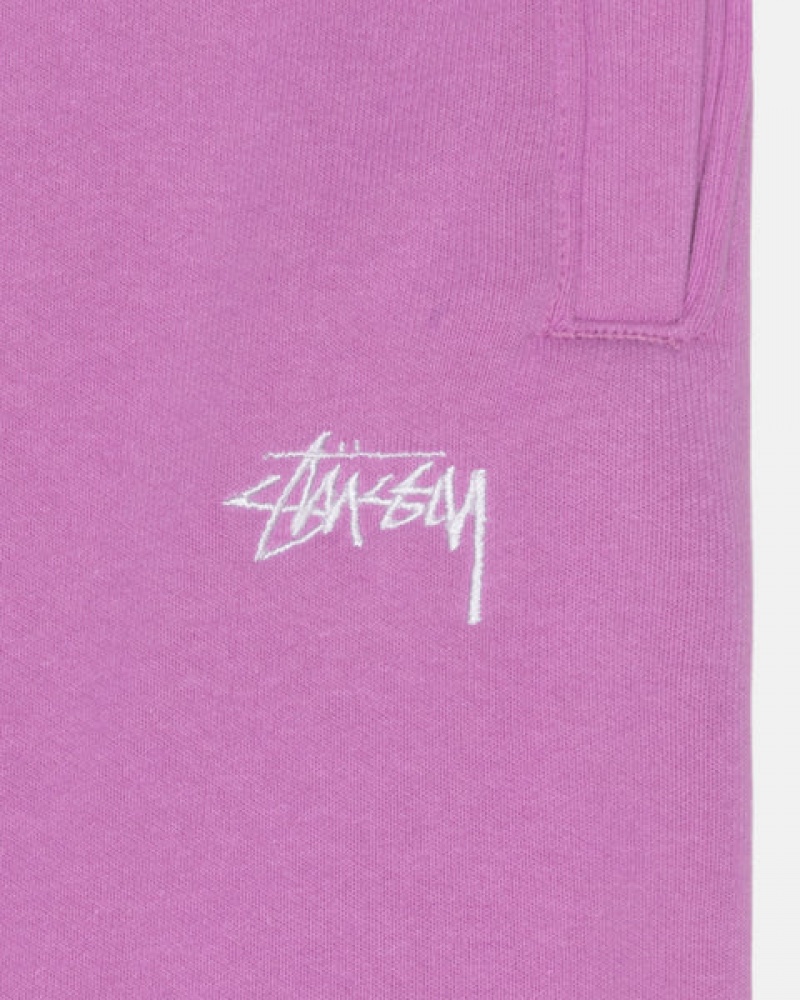 Purple Men's Stussy Stock Logo Sweatpants Bangkok | Thailand YVT-9596