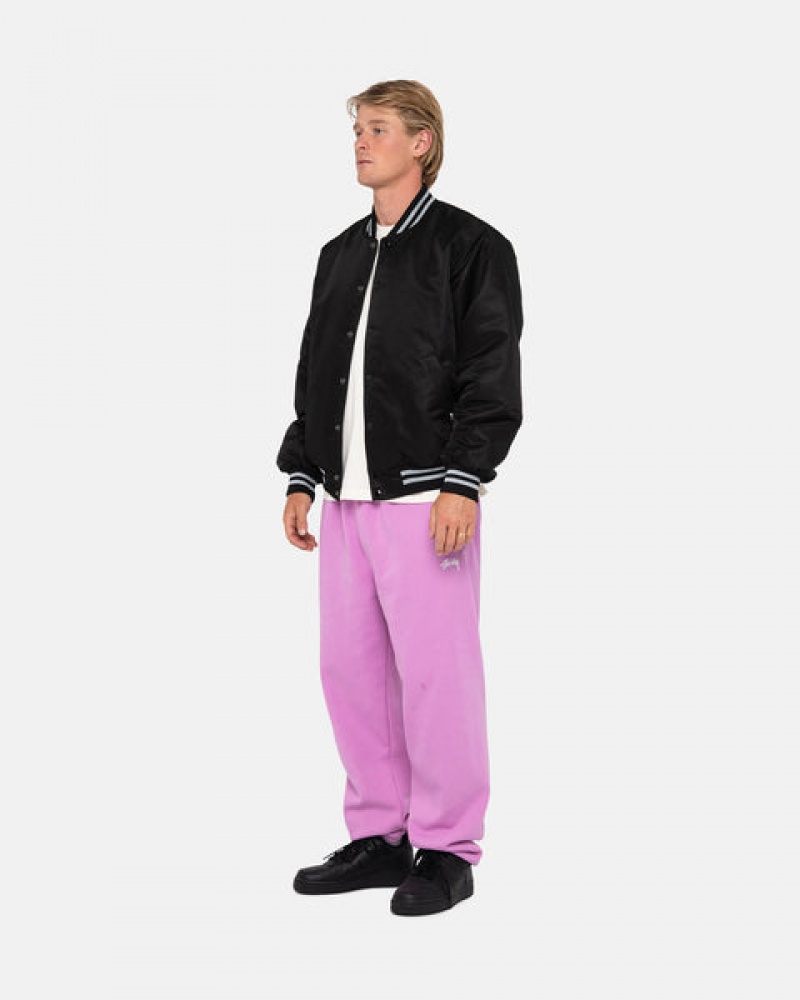 Purple Men's Stussy Stock Logo Sweatpants Bangkok | Thailand YVT-9596