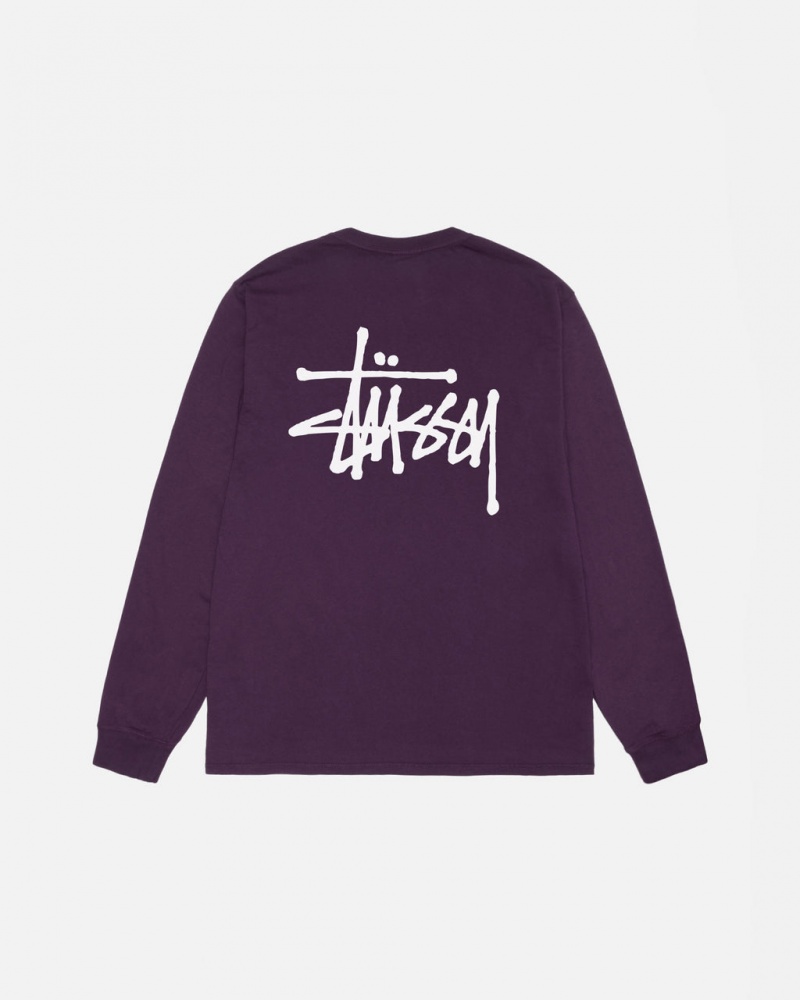 Purple Women\'s Stussy Basic Stussy LS Tee Pigment Dyed Tees Bangkok | Thailand MDO-7293