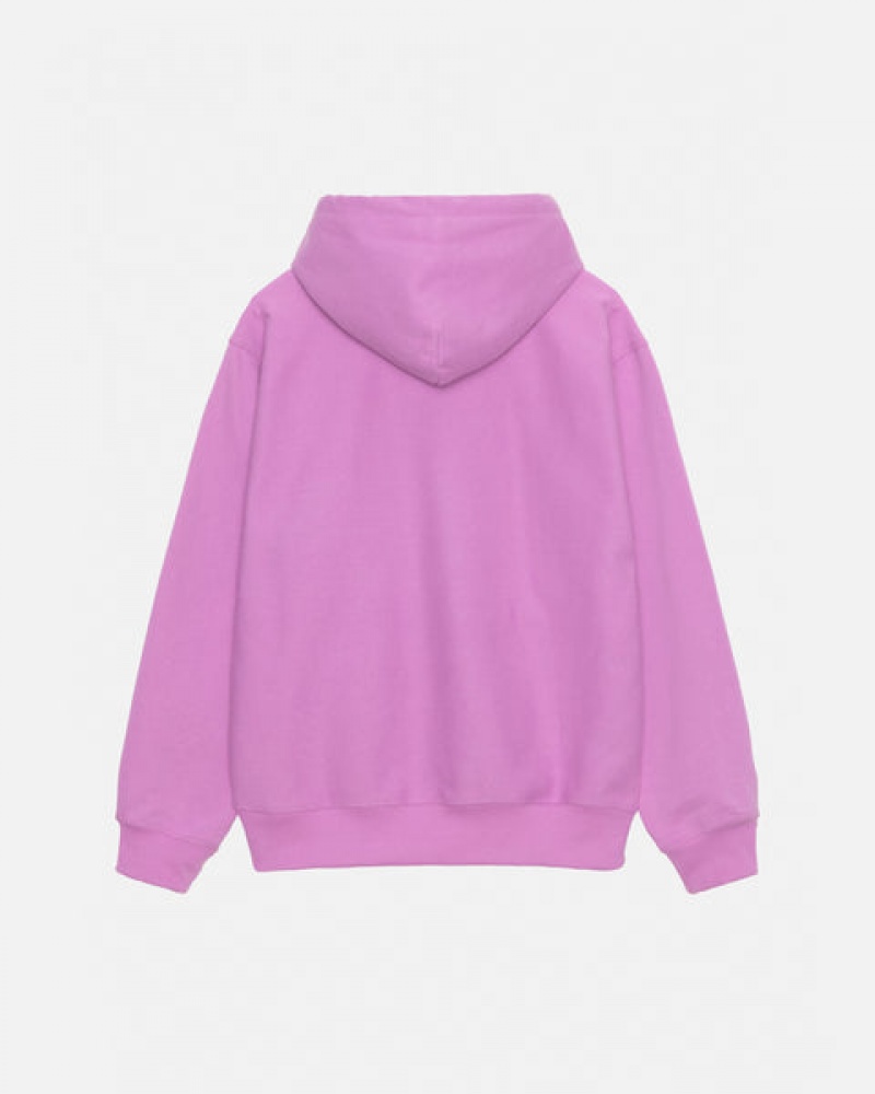 Purple Women's Stussy Stock Logo Hood Sweatshirts Bangkok | Thailand JUI-8420