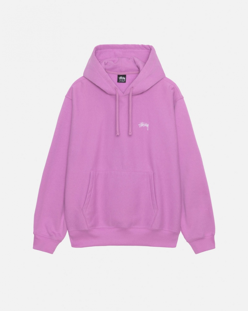 Purple Women\'s Stussy Stock Logo Hood Sweatshirts Bangkok | Thailand JUI-8420