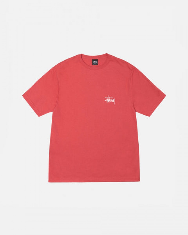 Red Men's Stussy Basic Stussy Tees Bangkok | Thailand NSA-8702