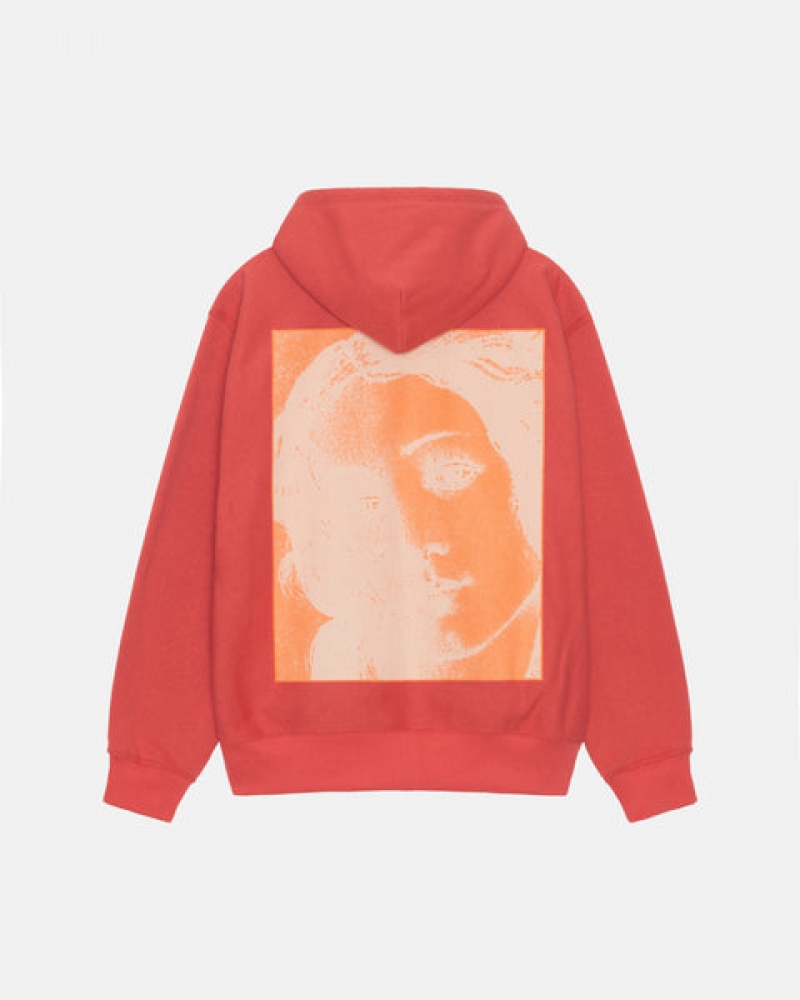 Red Men's Stussy Venus Zip Hood Sweatshirts Bangkok | Thailand TKM-4679