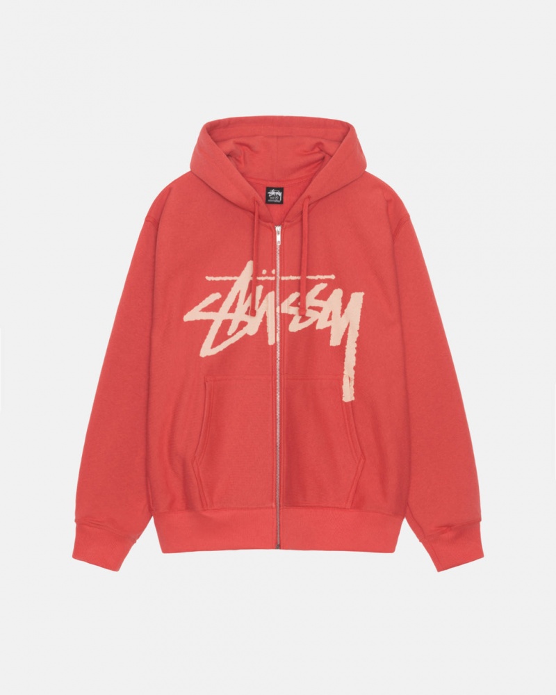 Red Men\'s Stussy Venus Zip Hood Sweatshirts Bangkok | Thailand TKM-4679