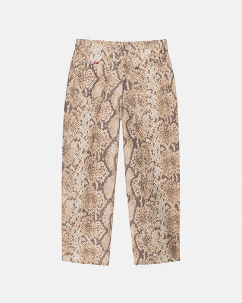 Snake Men's Stussy Big Ol' Jean Washed Canvas Pants Bangkok | Thailand MWG-3725