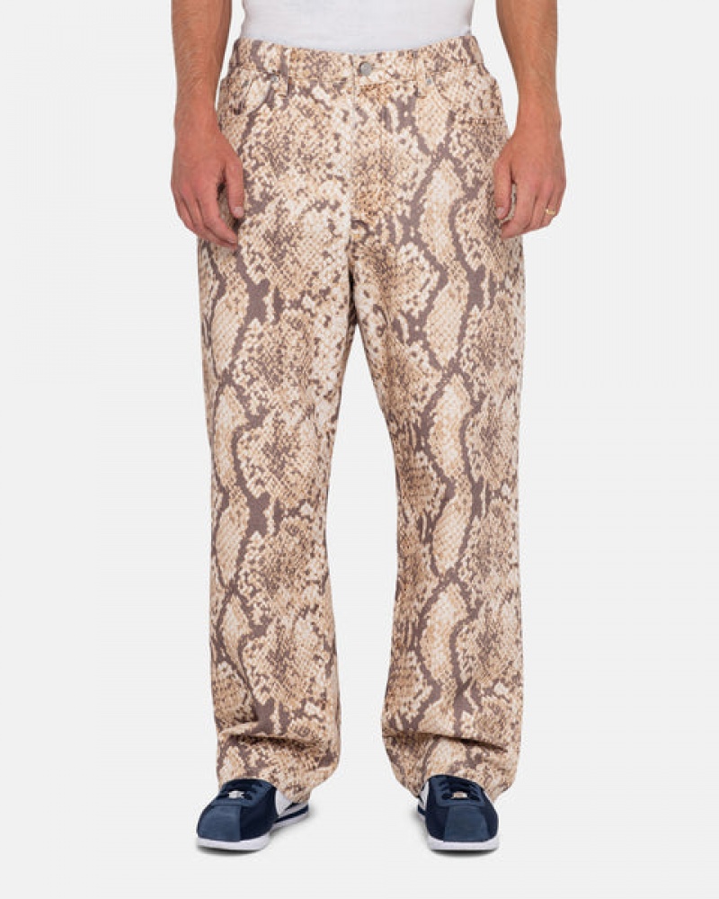 Snake Men's Stussy Big Ol' Jean Washed Canvas Pants Bangkok | Thailand MWG-3725