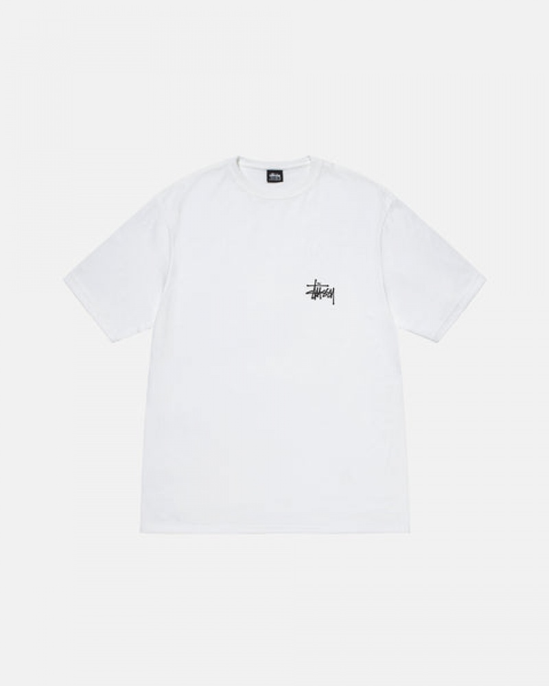 White Men's Stussy Basic Stussy Tees Bangkok | Thailand KFW-9479