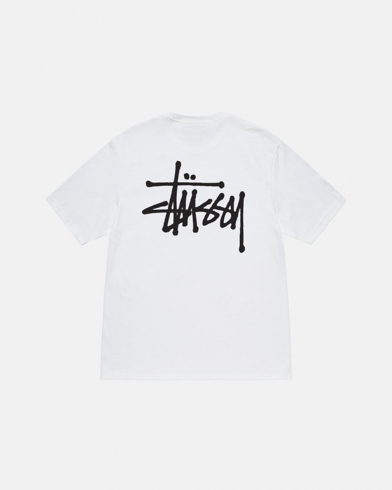 White Men\'s Stussy Basic Stussy Tees Bangkok | Thailand KFW-9479