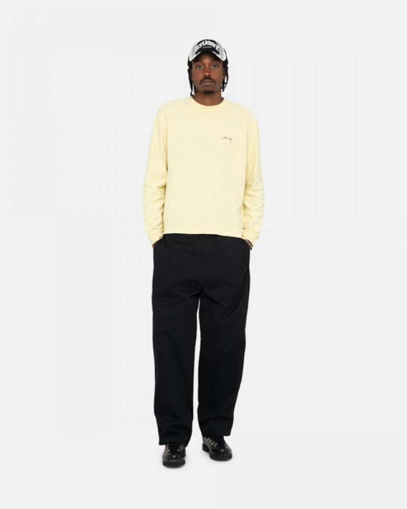 Yellow Men's Stussy Lazy Ls Tees Bangkok | Thailand UCF-6374