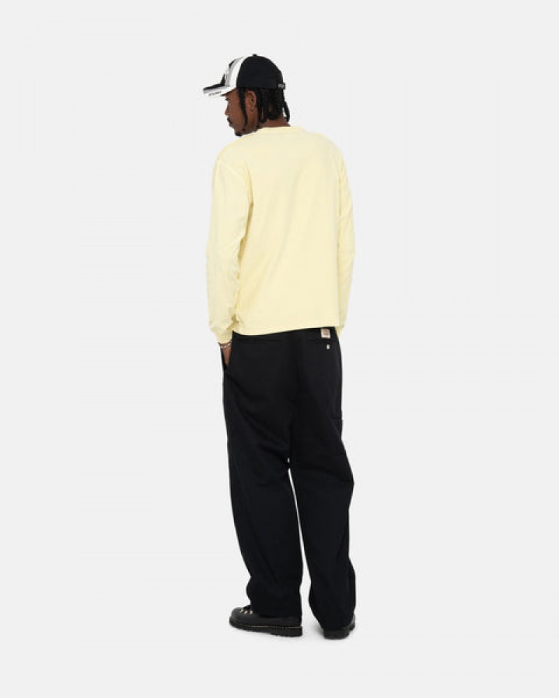 Yellow Men's Stussy Lazy Ls Tees Bangkok | Thailand UCF-6374